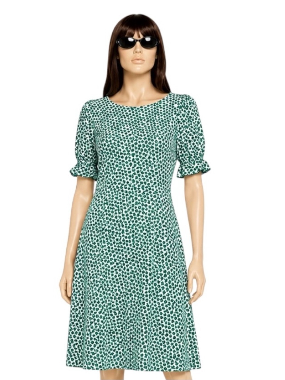 Boden Green Ditsy Floral Print Short Sleeves Dress Size 6